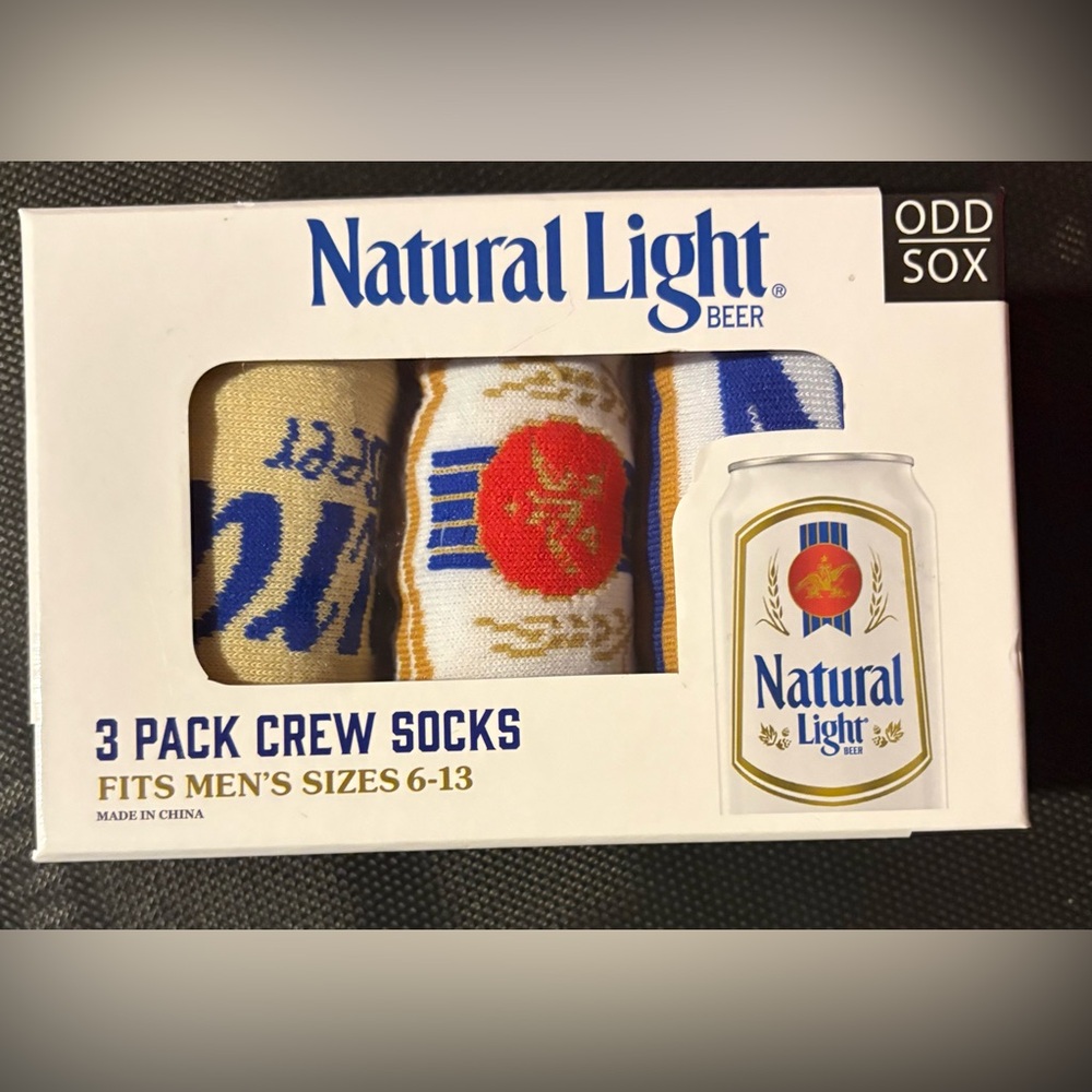 Beer Crew Socks - Blue, Red, White